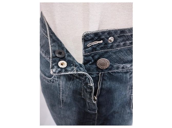 Falda de Denim de Doble Cintura Jean Paul Gaultier T S/M Azul - vista 15