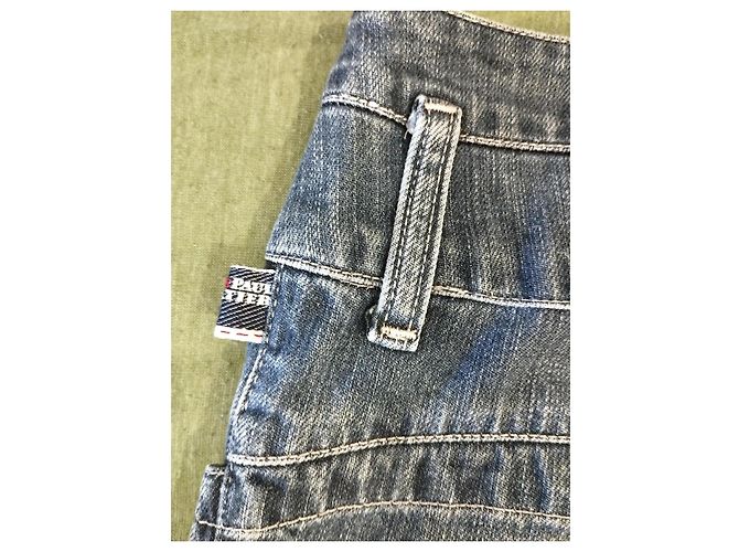 Falda de Denim de Doble Cintura Jean Paul Gaultier T S/M Azul - vista 17
