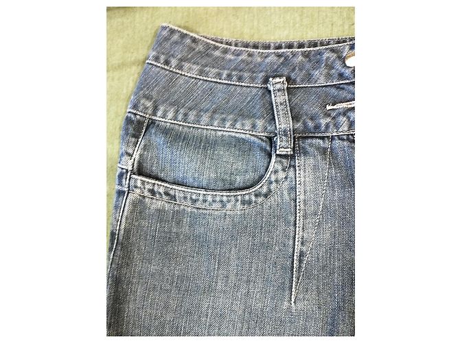 Falda de Denim de Doble Cintura Jean Paul Gaultier T S/M Azul - vista 8
