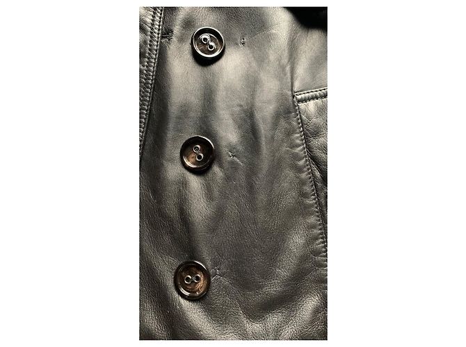 Giacca Biker Burberry in pelle di agnello nera oversize Nero - vista 2
