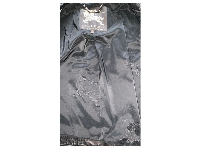 Giacca Biker Burberry in pelle di agnello nera oversize Nero - vista 4