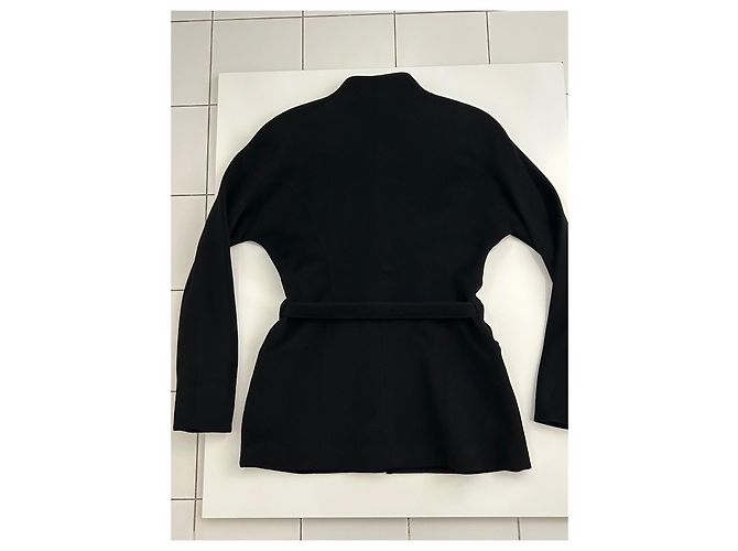 Cappotto lungo nero Thierry Mugler in lana e cashmere - vista 11
