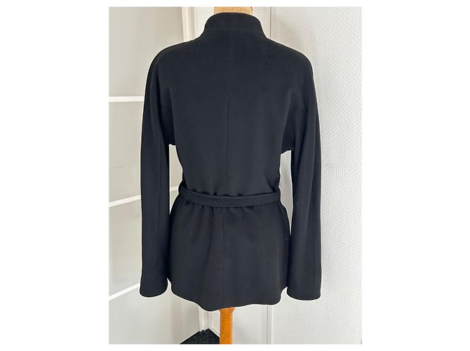 Cappotto lungo nero Thierry Mugler in lana e cashmere - vista 4