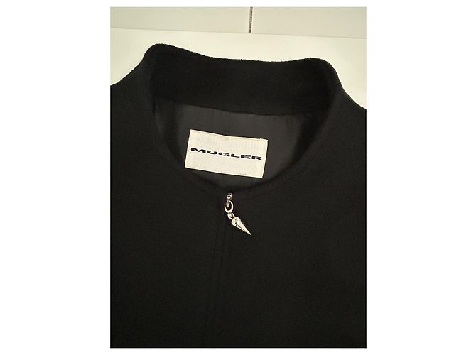 Cappotto lungo nero Thierry Mugler in lana e cashmere - vista 7
