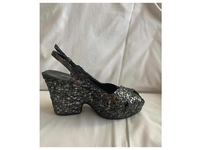 Autre Marque Mule con zeppa in pelle intrecciata a mano - vista 2