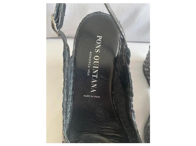 Autre Marque Mule con zeppa in pelle intrecciata a mano - vista 4