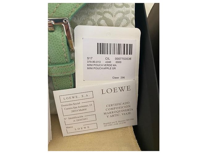 Borsa a tracolla Loewe Monogramma in cotone verde chiaro - vista 2