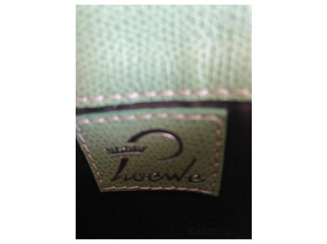 Borsa a tracolla Loewe Monogramma in cotone verde chiaro - vista 7