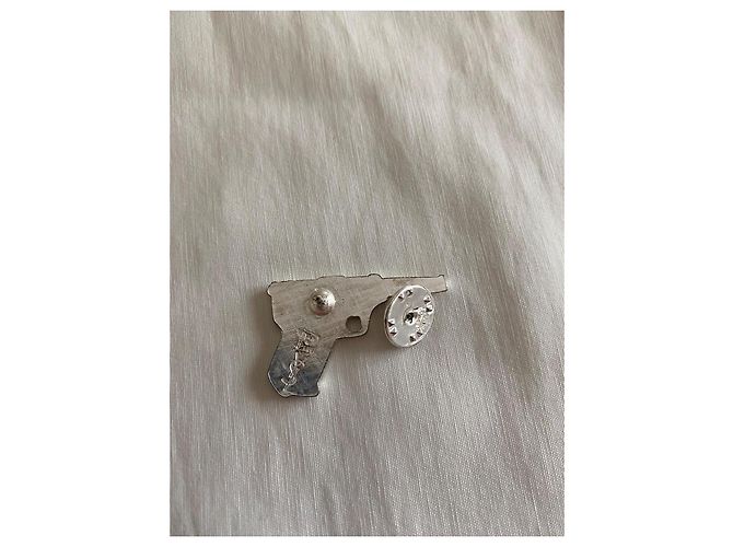 Spilla Revolver Yves Saint Laurent Argentata Metallo Argento - vista 3