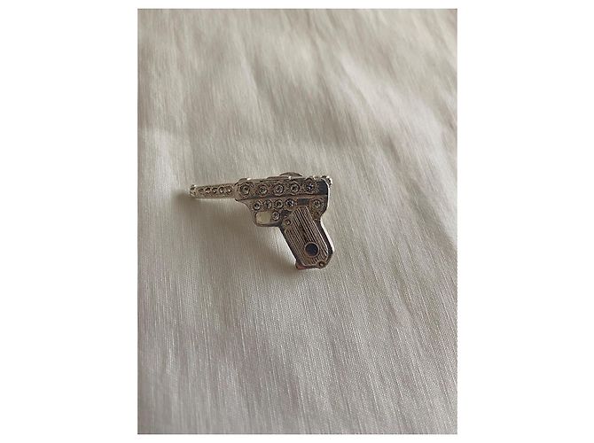 Spilla Revolver Yves Saint Laurent Argentata Metallo Argento - vista 5