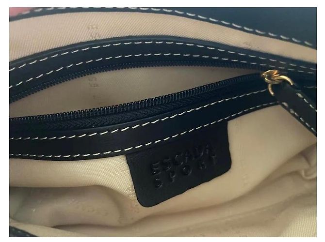 Borsa a mano Escada nera e dorata con manico in pelle Nero - vista 4