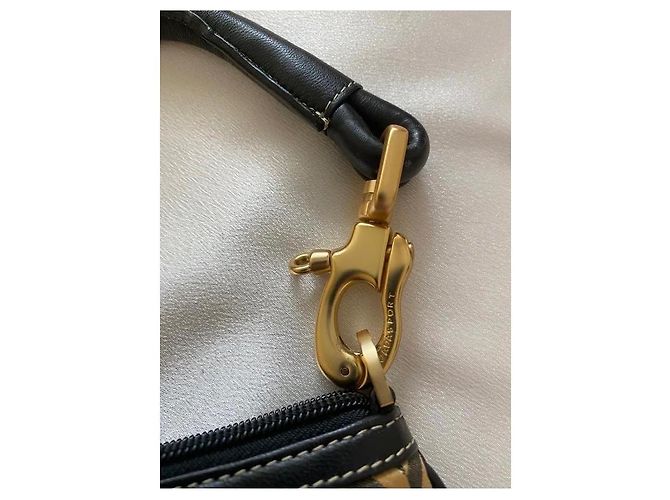 Borsa a mano Escada nera e dorata con manico in pelle Nero - vista 5