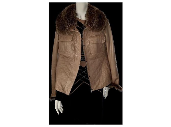 Burberry Brit Lederjacke Beige - Ansicht 4