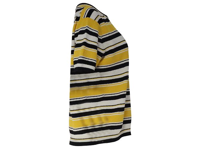 Gestreifter Rundhals-Pullover von Marc Jacobs aus mehrfarbigem Baumwollmaterial Mehrfarben - Ansicht 3