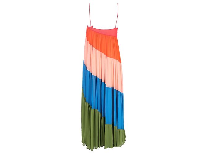 Abito Maxi Arcobaleno a Strati in Seta Multicolore di Carolina Herrera - vista 3