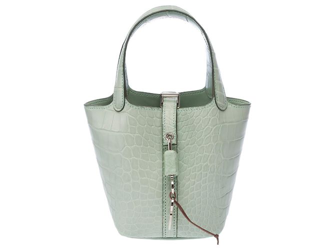 Hermès Borsa HERMES Picotin in Pelle Esotica Verde - 102916 - vista 5