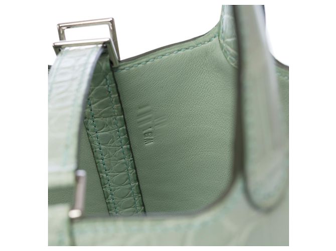 Hermès Borsa HERMES Picotin in Pelle Esotica Verde - 102916 - vista 8