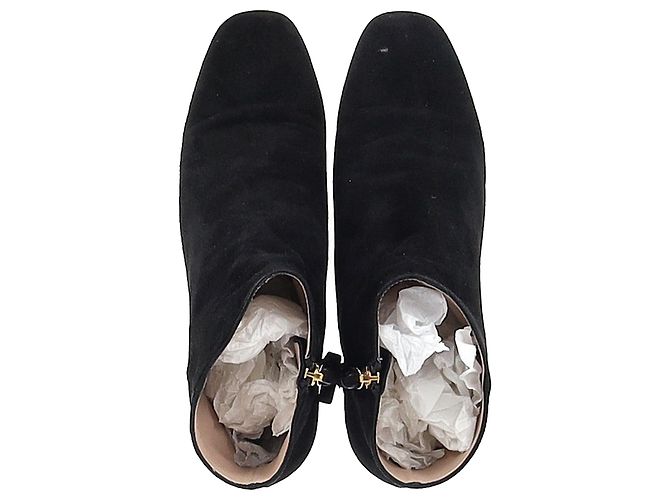 Stuart Weitzman As Botas Freja em Camurça Preta Preto - vista 3