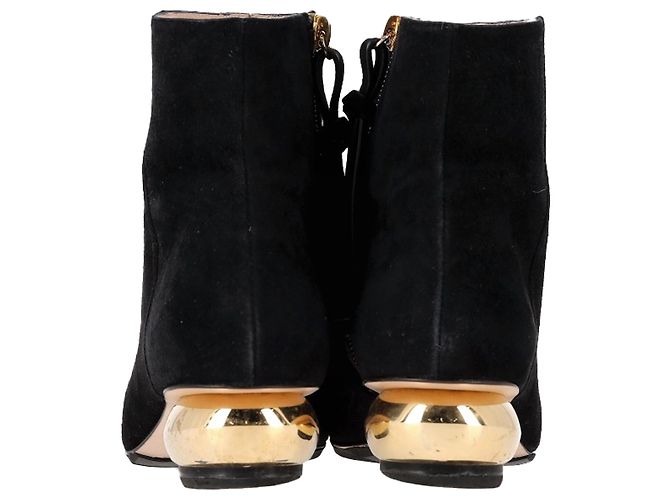 Stuart Weitzman As Botas Freja em Camurça Preta Preto - vista 5