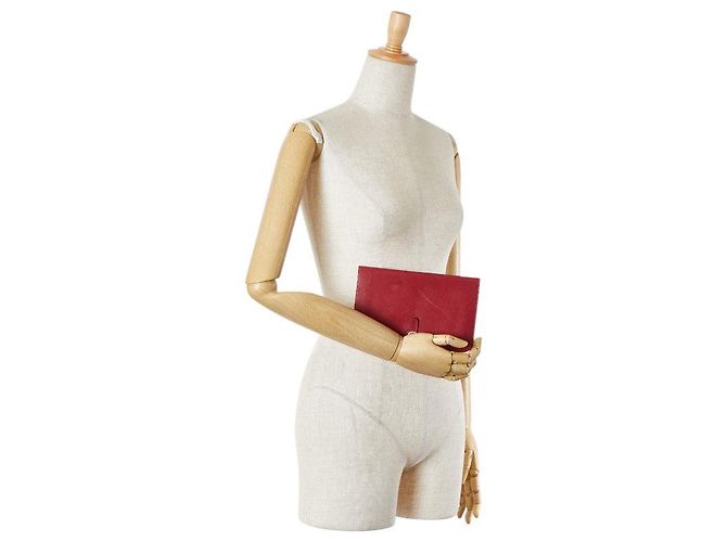Portafoglio lungo in pelle Dogon GM di Hermès Rosso - vista 10