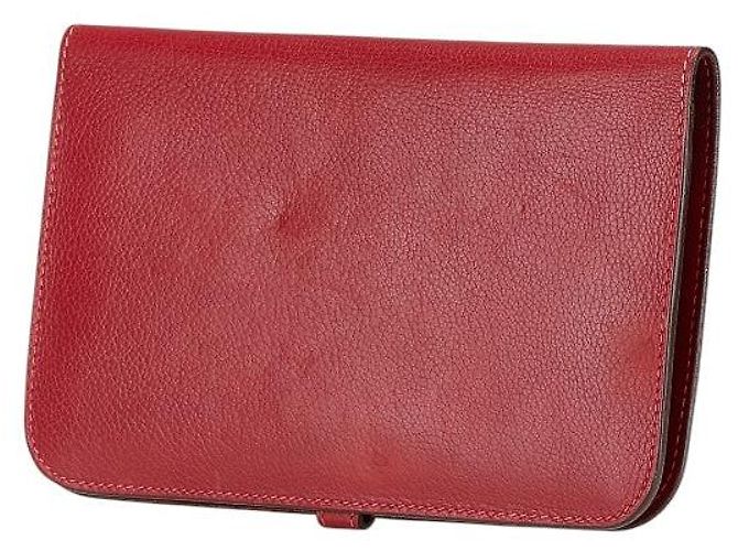 Portafoglio lungo in pelle Dogon GM di Hermès Rosso - vista 2