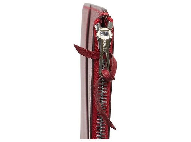Portafoglio lungo in pelle Dogon GM di Hermès Rosso - vista 5