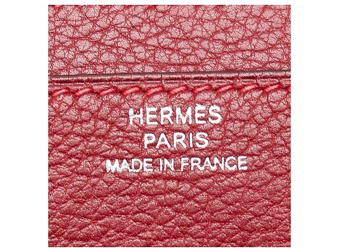 Portafoglio lungo in pelle Dogon GM di Hermès Rosso - vista 8