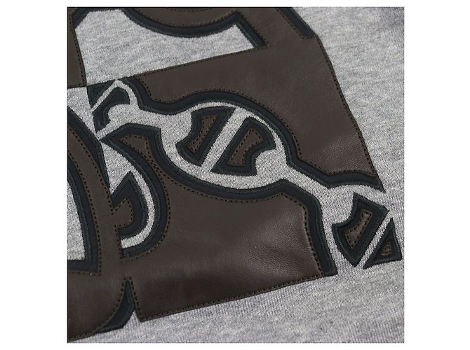 Sweatshirt aus Leder Metallerie au Carré von Hermès Braun Grau - Ansicht 5