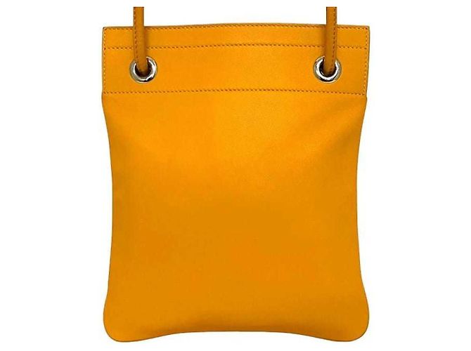 Hermès Aline Schultertasche aus gelbem Leder - Ansicht 4