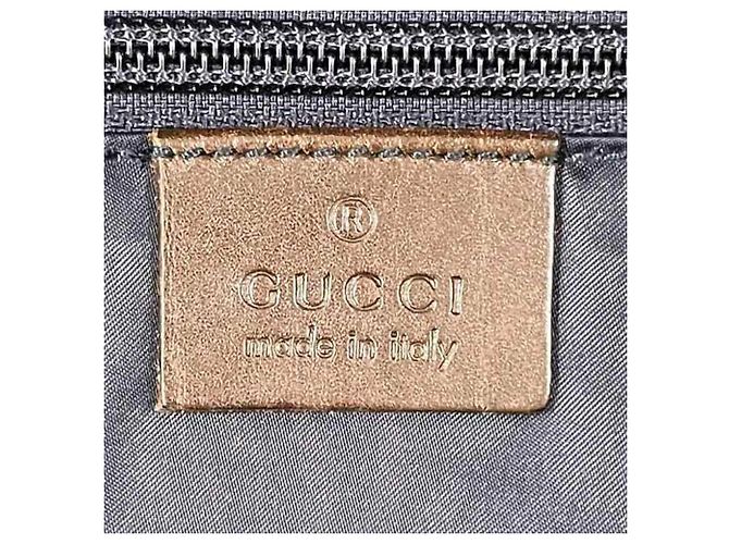 Sac fourre-tout en nylon et cuir bleu marine Gucci - vista 4