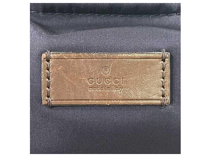 Sac fourre-tout en nylon et cuir bleu marine Gucci - vista 7