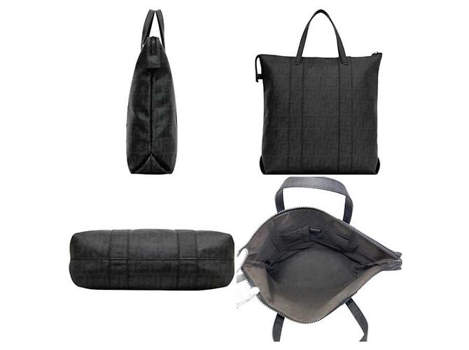Borsa Tote Zucchino Nera Fendi Nero - vista 3