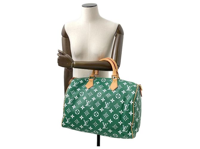 Borsa Boston Louis Vuitton Speedy P9 Bandoulière 40 Verde Verde chiaro - vista 4