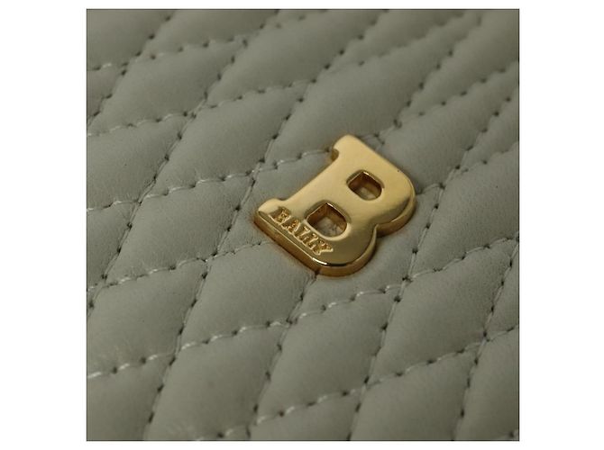 BALLY Borsa a Spalla con Catena Pelle Avorio Oro Auth 141066 D'oro Crudo - vista 17