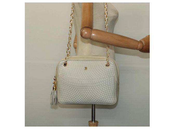 BALLY Borsa a Spalla con Catena Pelle Avorio Oro Auth 141066 D'oro Crudo - vista 23