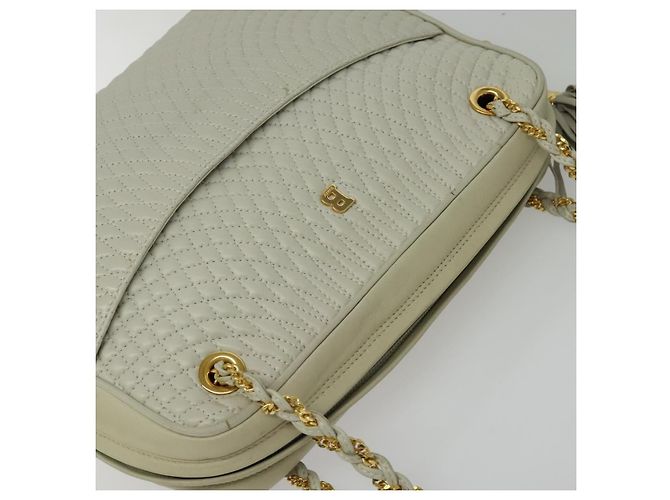 BALLY Borsa a Spalla con Catena Pelle Avorio Oro Auth 141066 D'oro Crudo - vista 6
