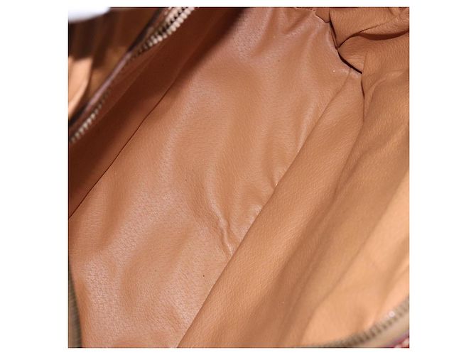 Céline Borsa a mano in tela Macadam CELINE in pelle PVC marrone oro Auth 141839 D'oro - vista 10