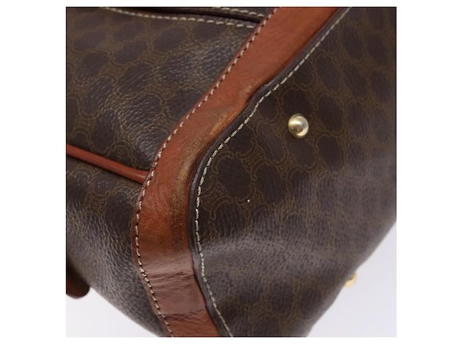 Céline Borsa a mano in tela Macadam CELINE in pelle PVC marrone oro Auth 141839 D'oro - vista 14
