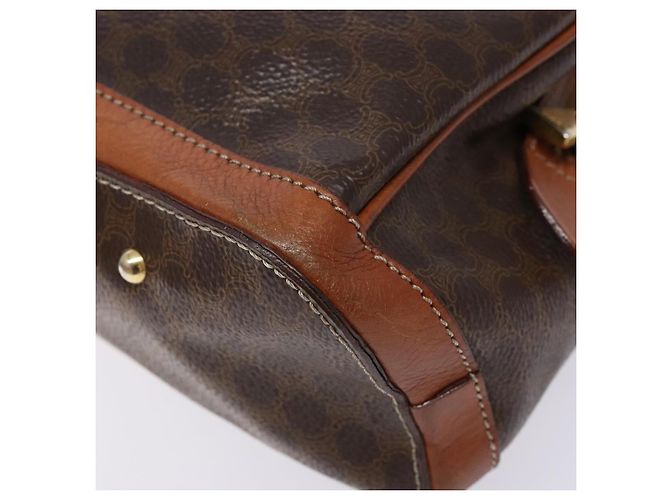 Céline Borsa a mano in tela Macadam CELINE in pelle PVC marrone oro Auth 141839 D'oro - vista 15