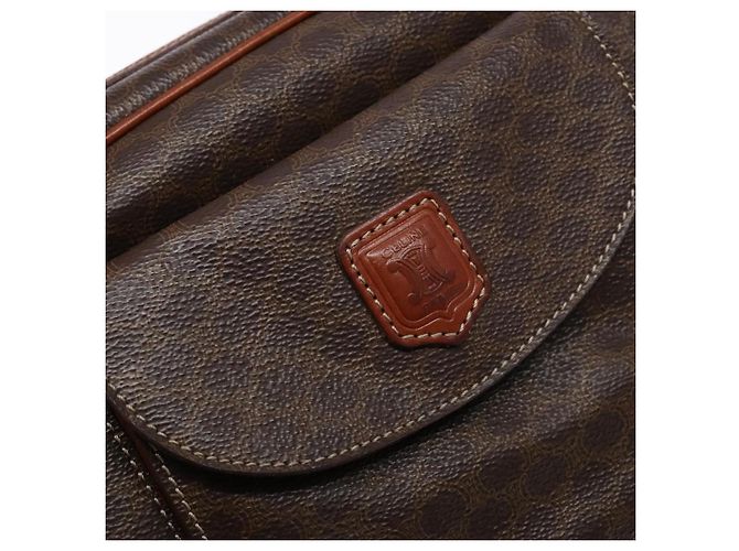 Céline Borsa a mano in tela Macadam CELINE in pelle PVC marrone oro Auth 141839 D'oro - vista 17