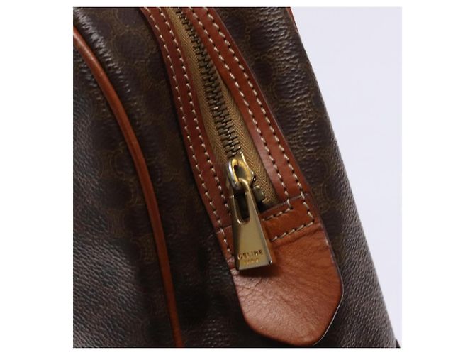 Céline Borsa a mano in tela Macadam CELINE in pelle PVC marrone oro Auth 141839 D'oro - vista 18