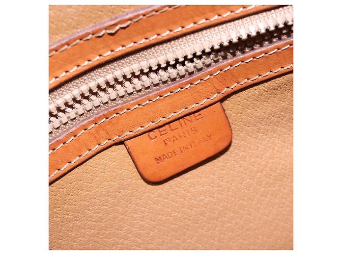 Céline Borsa a mano in tela Macadam CELINE in pelle PVC marrone oro Auth 141839 D'oro - vista 19