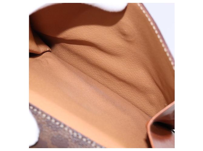 Céline Borsa a mano in tela Macadam CELINE in pelle PVC marrone oro Auth 141839 D'oro - vista 22
