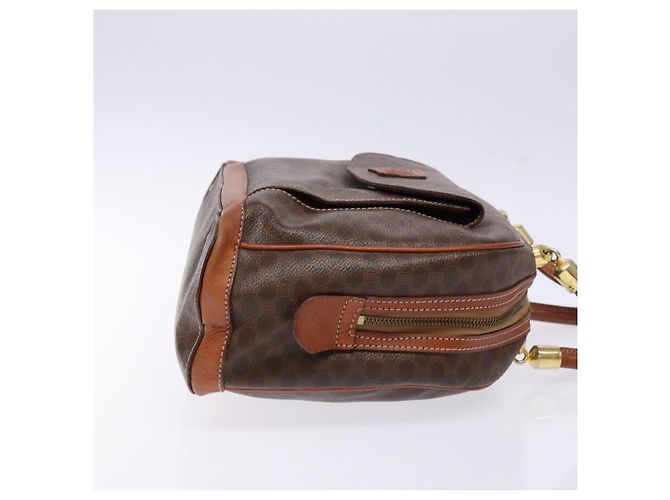 Céline Borsa a mano in tela Macadam CELINE in pelle PVC marrone oro Auth 141839 D'oro - vista 3