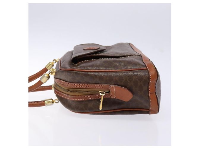 Céline Borsa a mano in tela Macadam CELINE in pelle PVC marrone oro Auth 141839 D'oro - vista 4