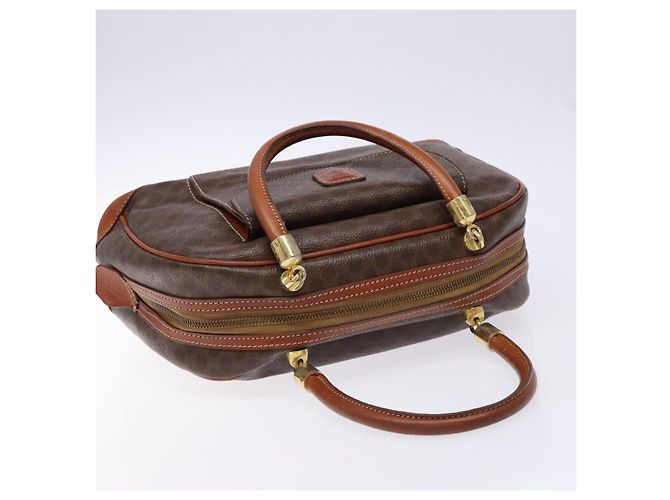 Céline Borsa a mano in tela Macadam CELINE in pelle PVC marrone oro Auth 141839 D'oro - vista 6