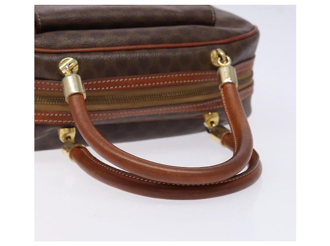 Céline Borsa a mano in tela Macadam CELINE in pelle PVC marrone oro Auth 141839 D'oro - vista 7