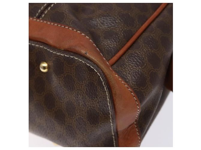 Céline Borsa a mano in tela Macadam CELINE in pelle PVC marrone oro Auth 141839 D'oro - vista 9