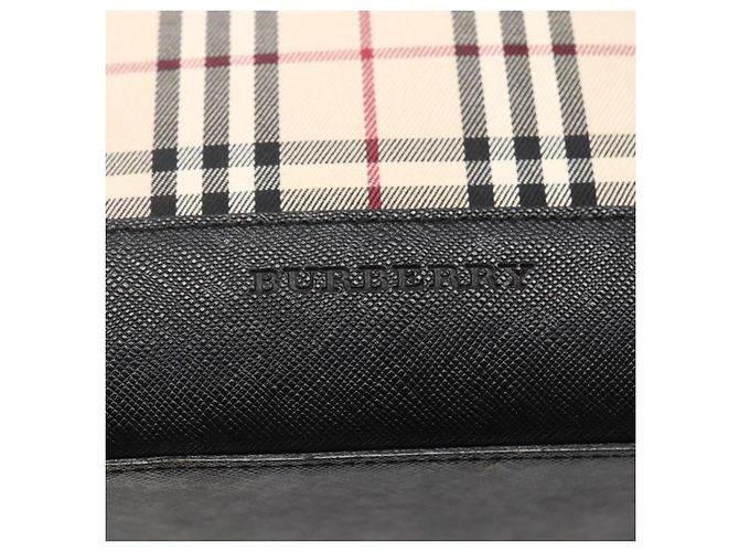 Borsa Tote Nova Check Burberry in Tela e Pelle Beige Argento Auth BA5747 - vista 18