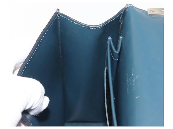 LOUIS VUITTON Sac Club Damier Vernis Vert Pétrole Bleu M92128 LV Auth BA5815 - vue 24